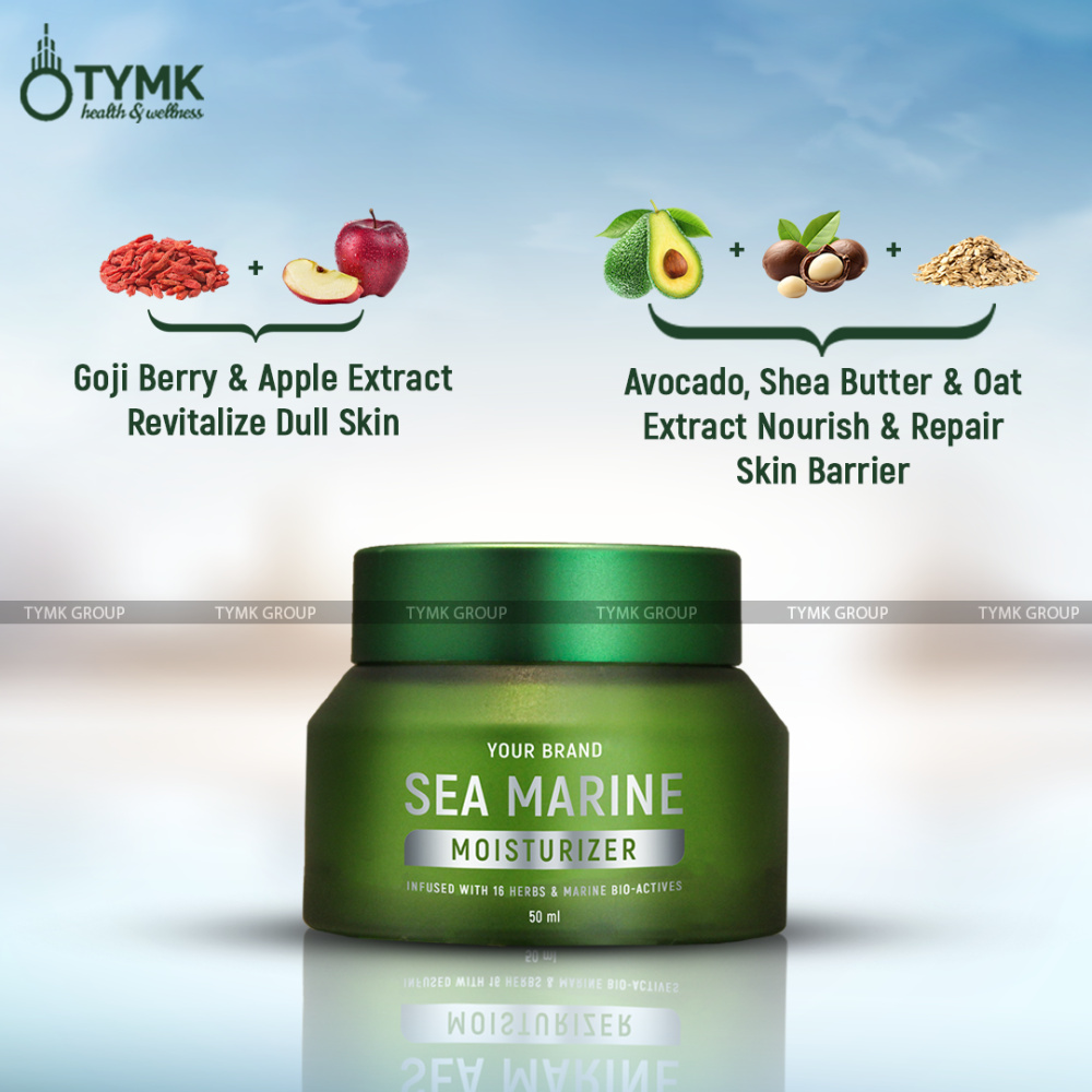 Sea Marine Moisturizer (with 19 Herbs/ Bio- Actives - Hyaluronic Acid, Kojic Acid, etc⁩)  (LLP & Mineral Oil Free)