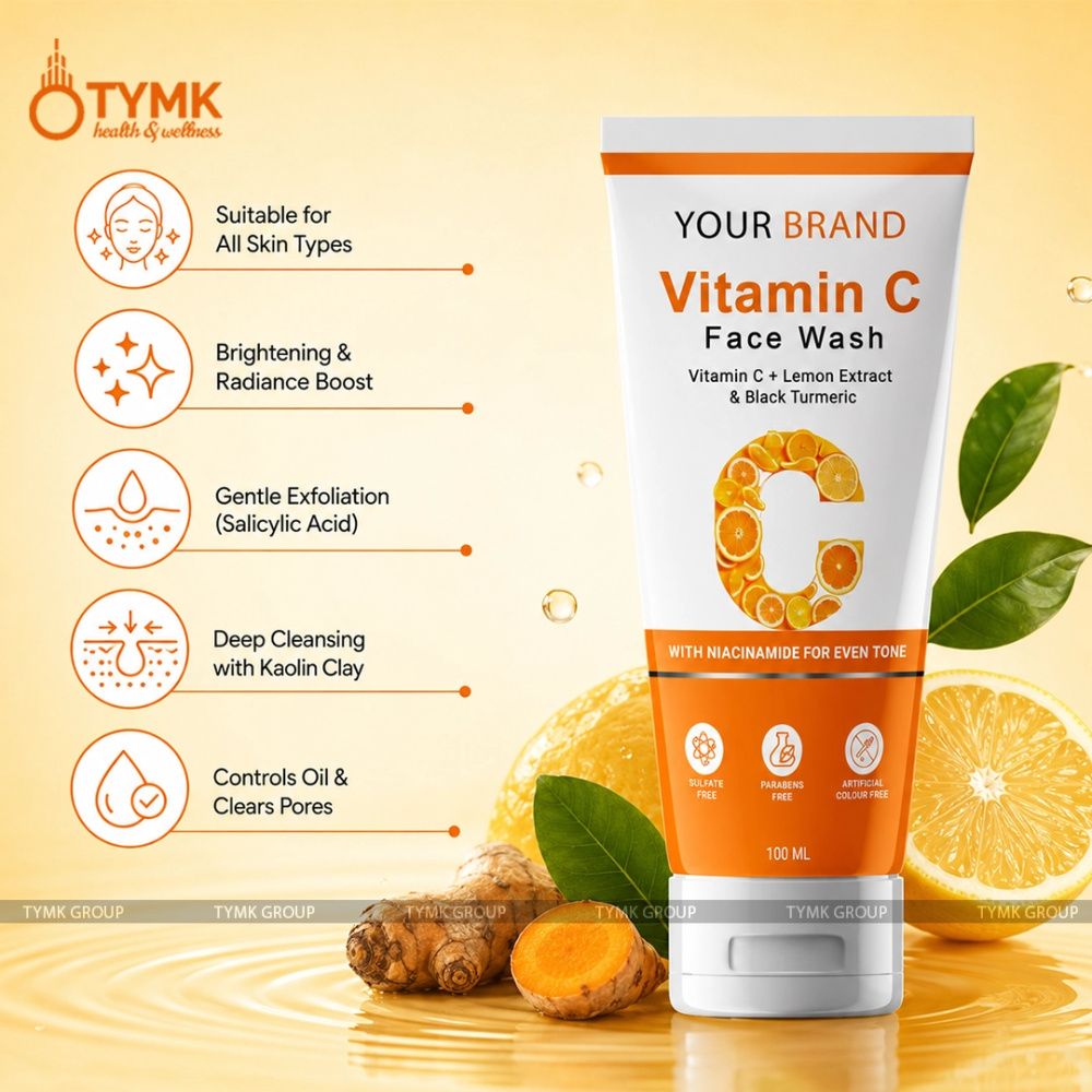 Vitamin C Face Wash (With Black Turmeric) (CREAM BASED)