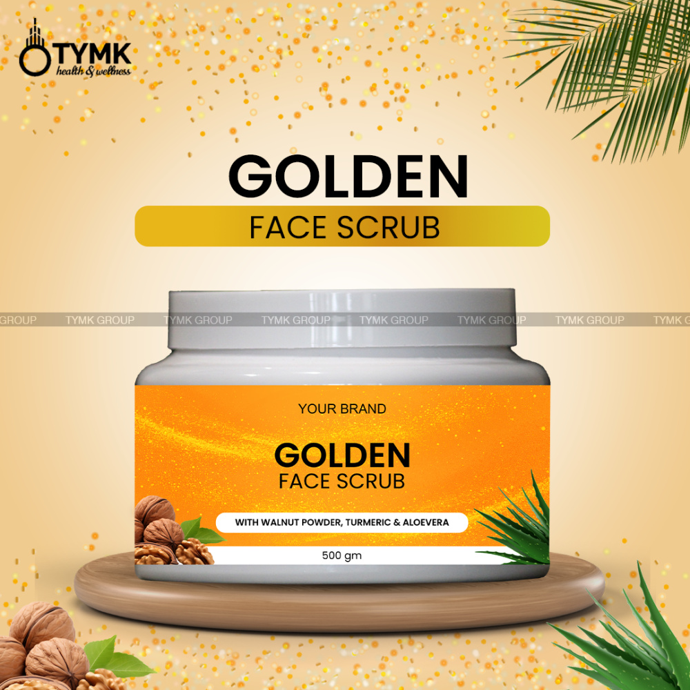 Face Scrub (Golden Facial Glow Kit) With Walnut Powder, Turmeric & Aloevera - 500 GM