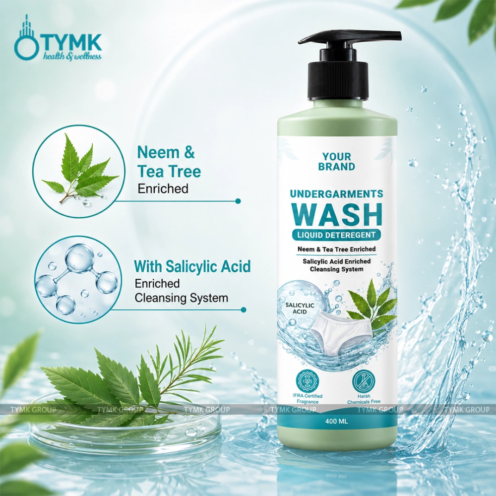 Undergarments Wash/ Liquid Deteregent - with Salicylic Acid, Tea tree, Neem etc. - IFRA Certified Fragrance & Harsh Chemcials Free
