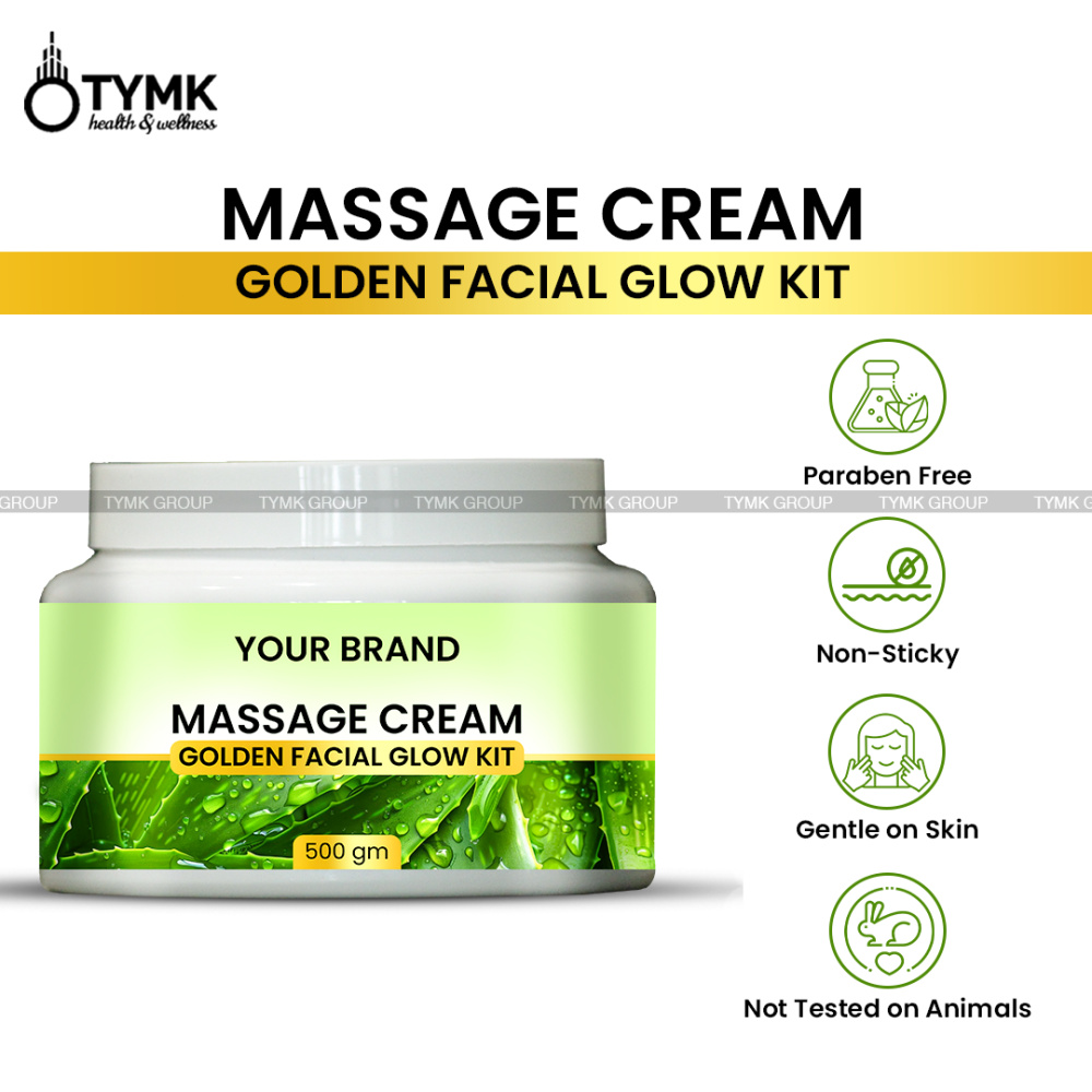 Massage Cream (Golden Facial Glow Kit) With Aloe vera Extract - 500 gm