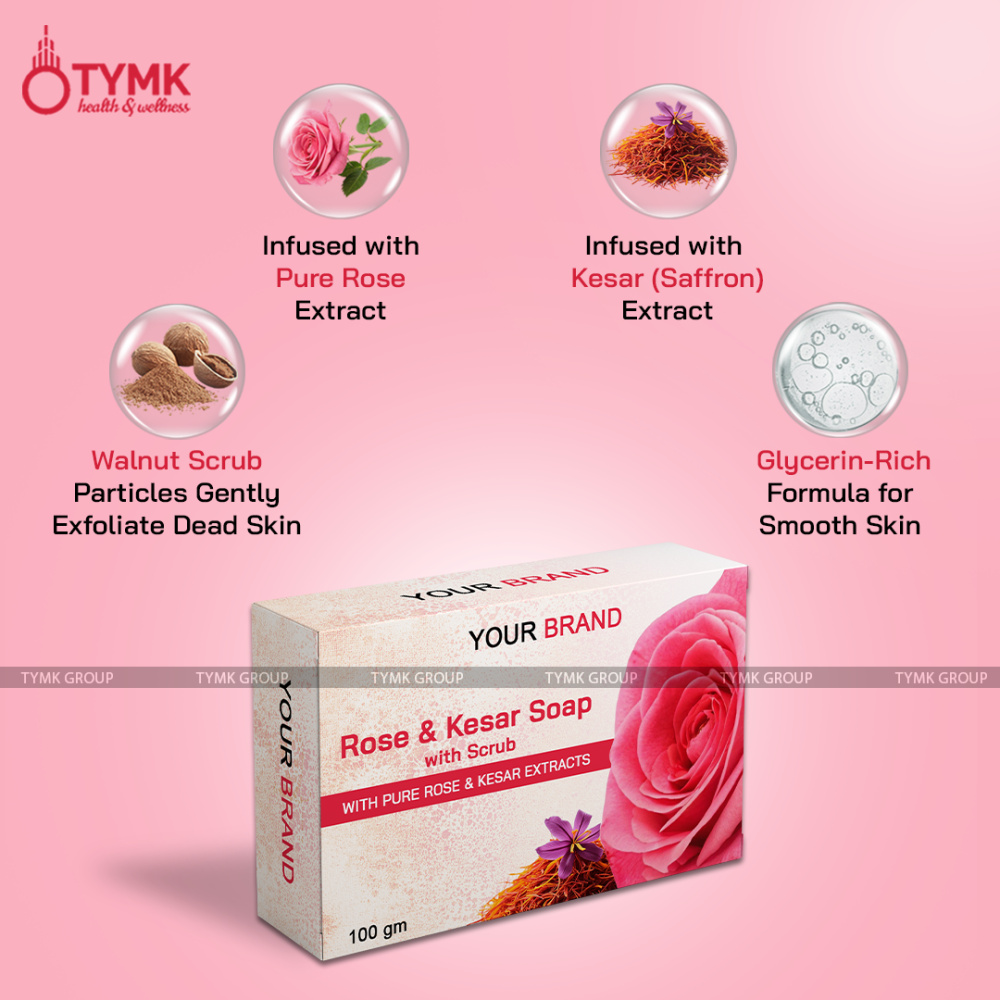 Scrubbing Rose & Kesar Soap