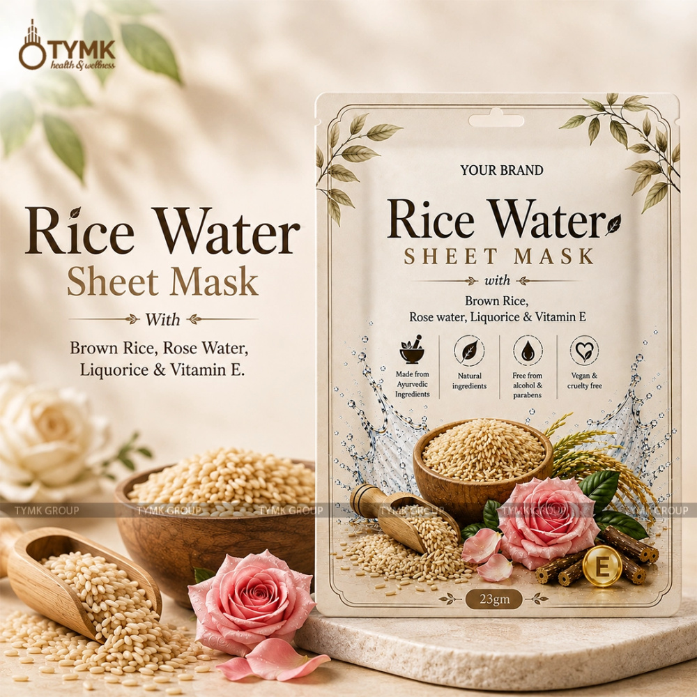 Rice Water Sheet Mask (98% Natural) - with Rose & Licorice