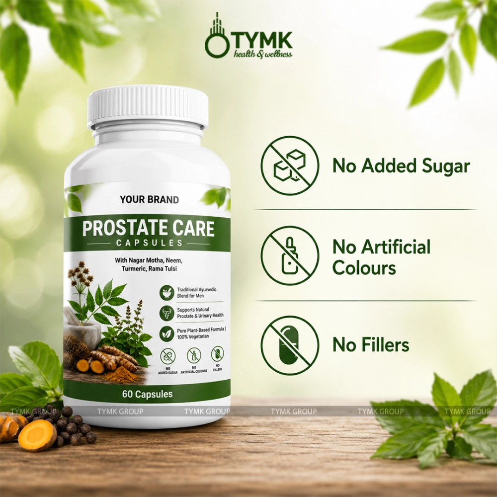 Prostate Care Capsules (Veg) - Nagar Motha, Neem,⁠ Turmeric,⁠ ⁠Rama Tulsi