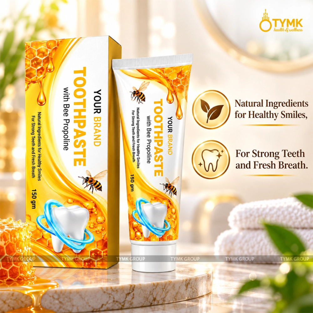 Toothpaste with Bee Propoline (Honey), Ganoderma & Herbs (SULFATE FREE)