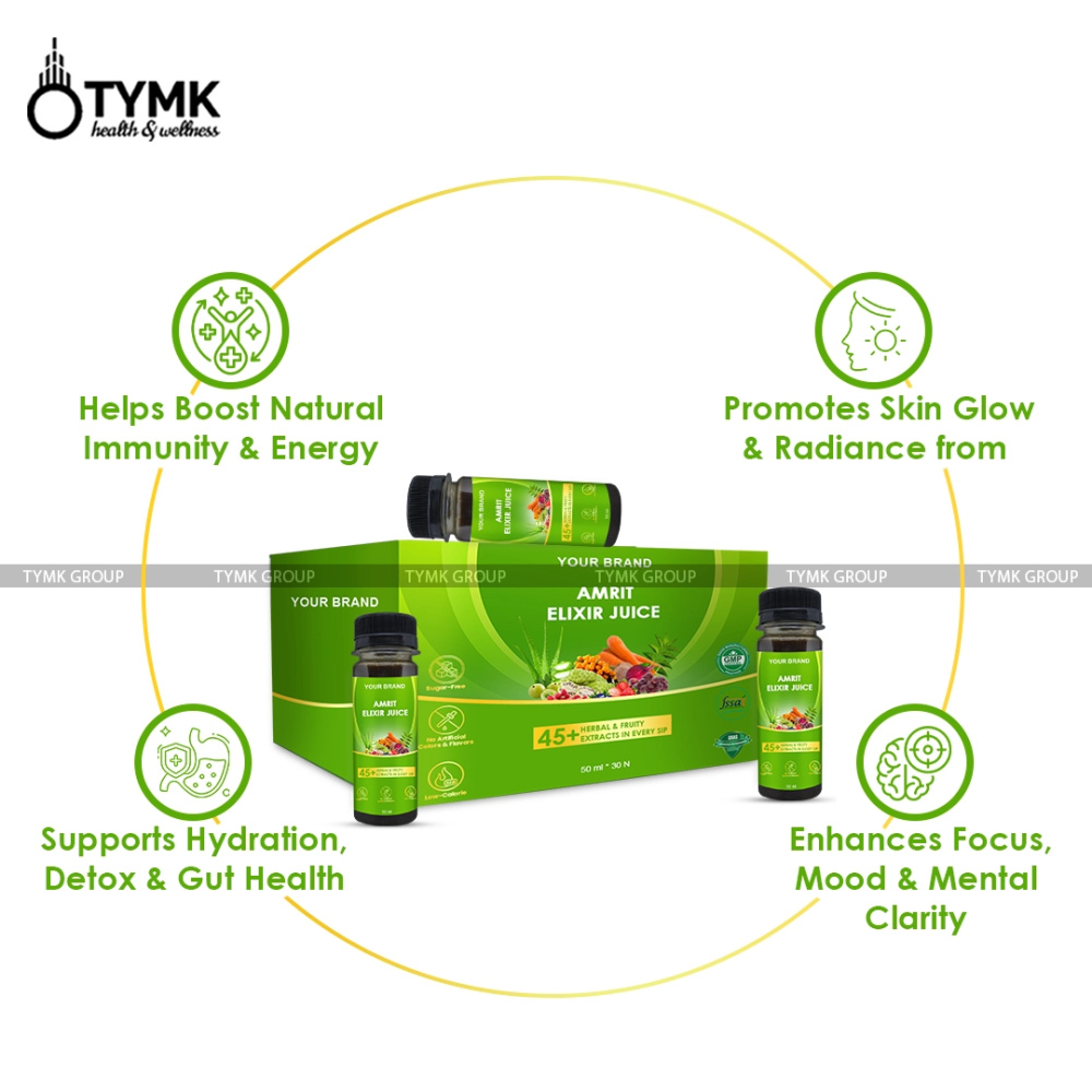 Amrit Elixir Juice Shots (With 45 Botanical Extracts/ Herbal Superfoods / Berries/ Fruits)