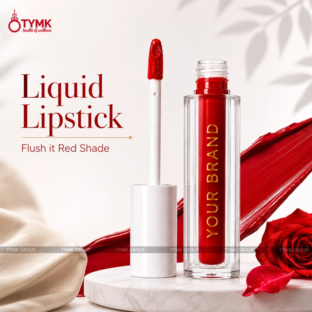 Opulent Glam Liquid Lipstick (Flush it Red) (Long Lasting)