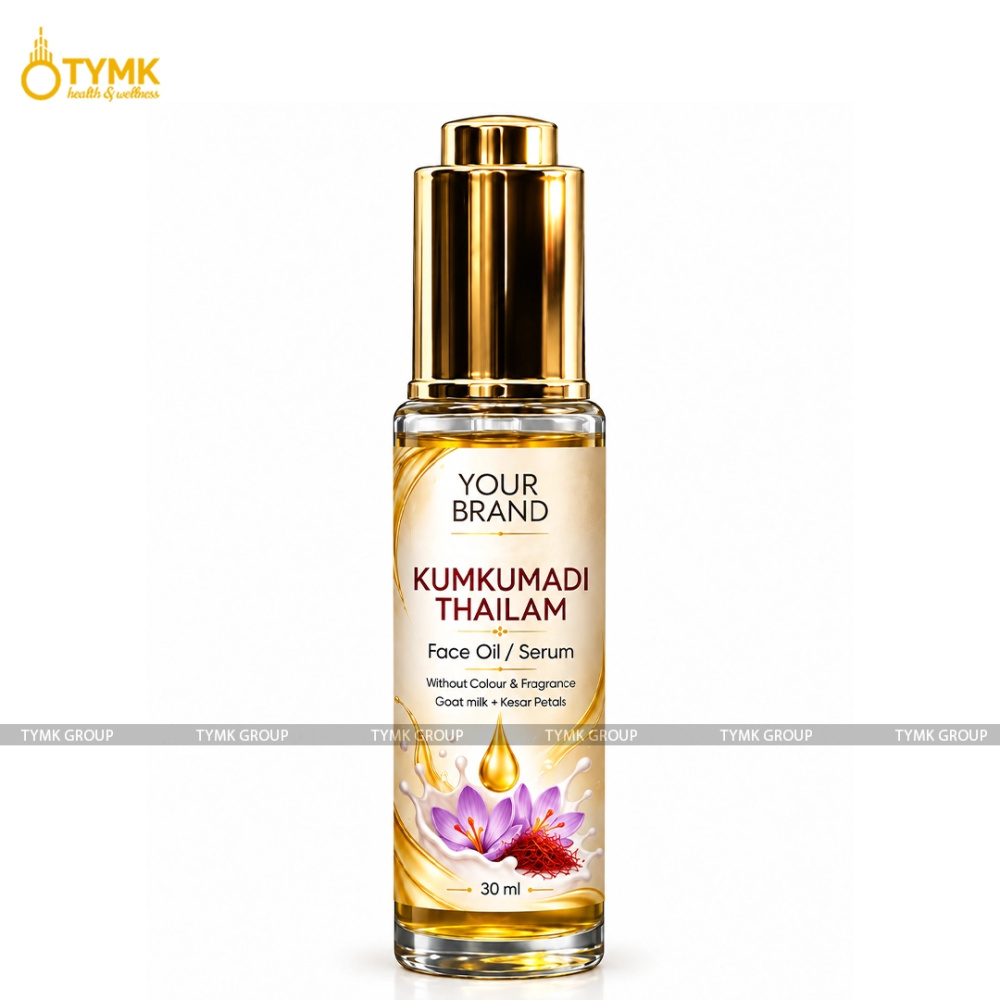 Kumkumadi Thailam - Face Serum Oil (❗❗Free From: Mineral Oil, Colour & Fragrance) (with Goat milk + Kesar Petals) (With 16 Herbs & Oils)