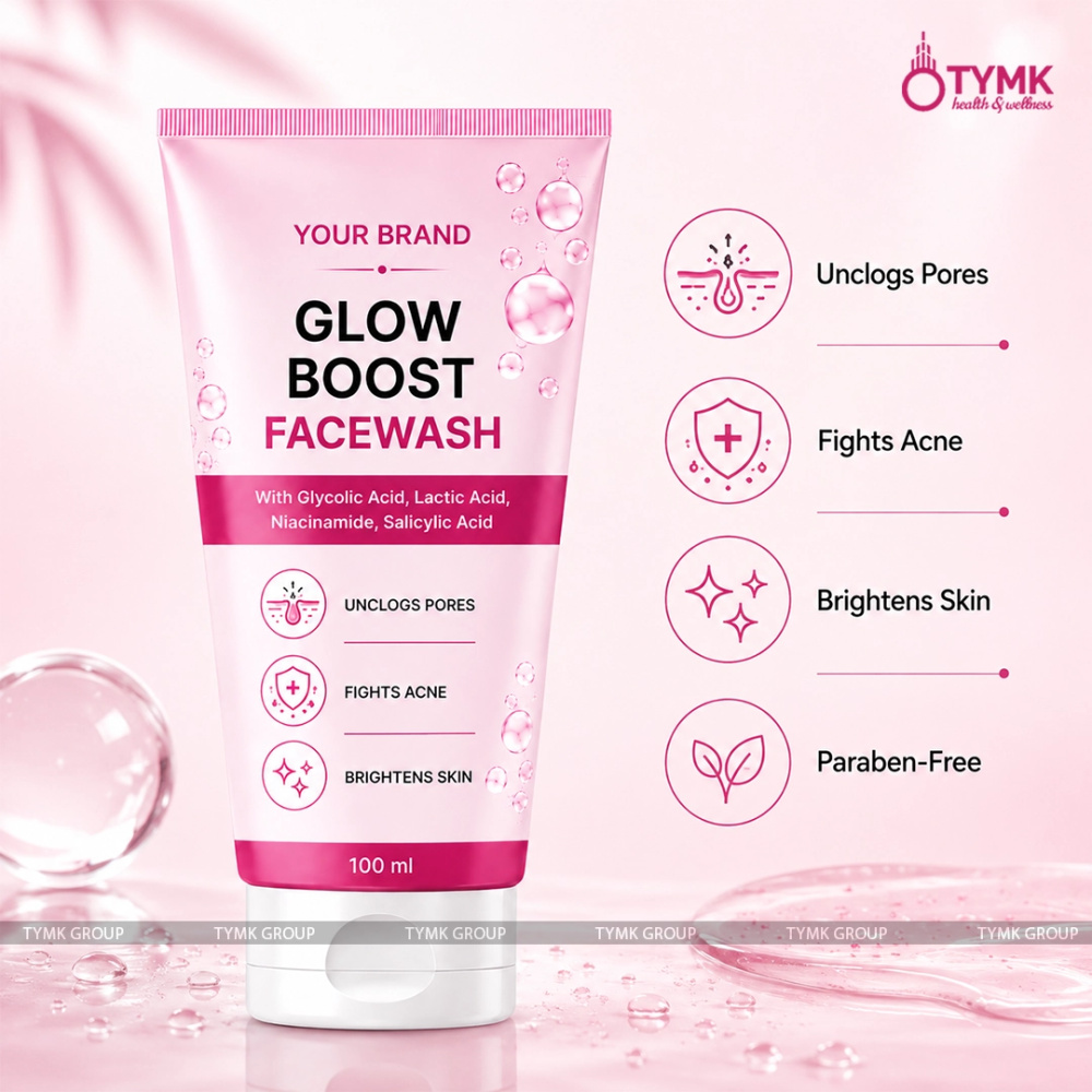 Glow Boost Facewash With Glycolic Acid, Lactic Acid, Niacinamide, Salicylic Acid