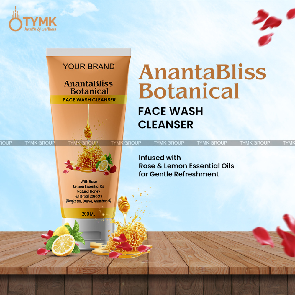 AnantaBliss Face Wash (Sulfate Free) - 🍯 With Rose, Lemon Essential Oil, Natural Honey & Herbal Extracts (Nagkesar, Durva, Anantmool)