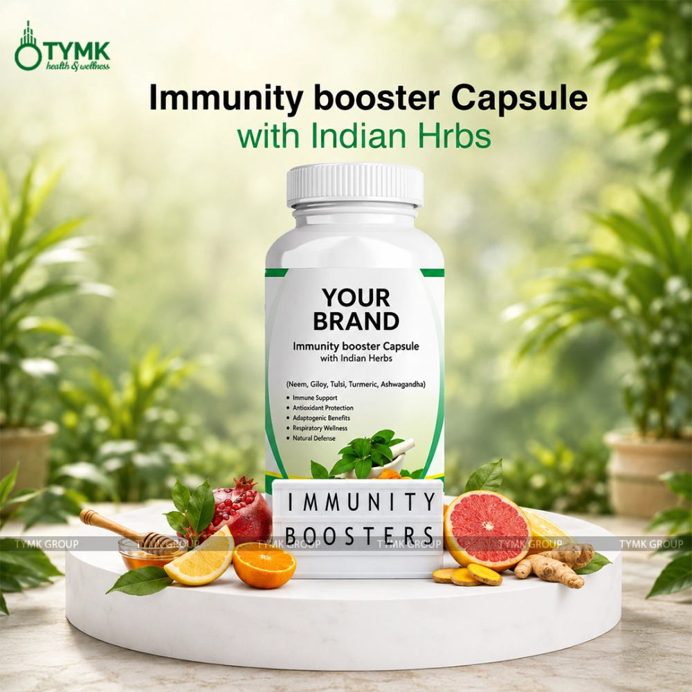 Immunity Capsules with Indian Herbs (Neem, Giloy, Tulsi, Turmeric, Ashwagandha) - GELATIN Capsules