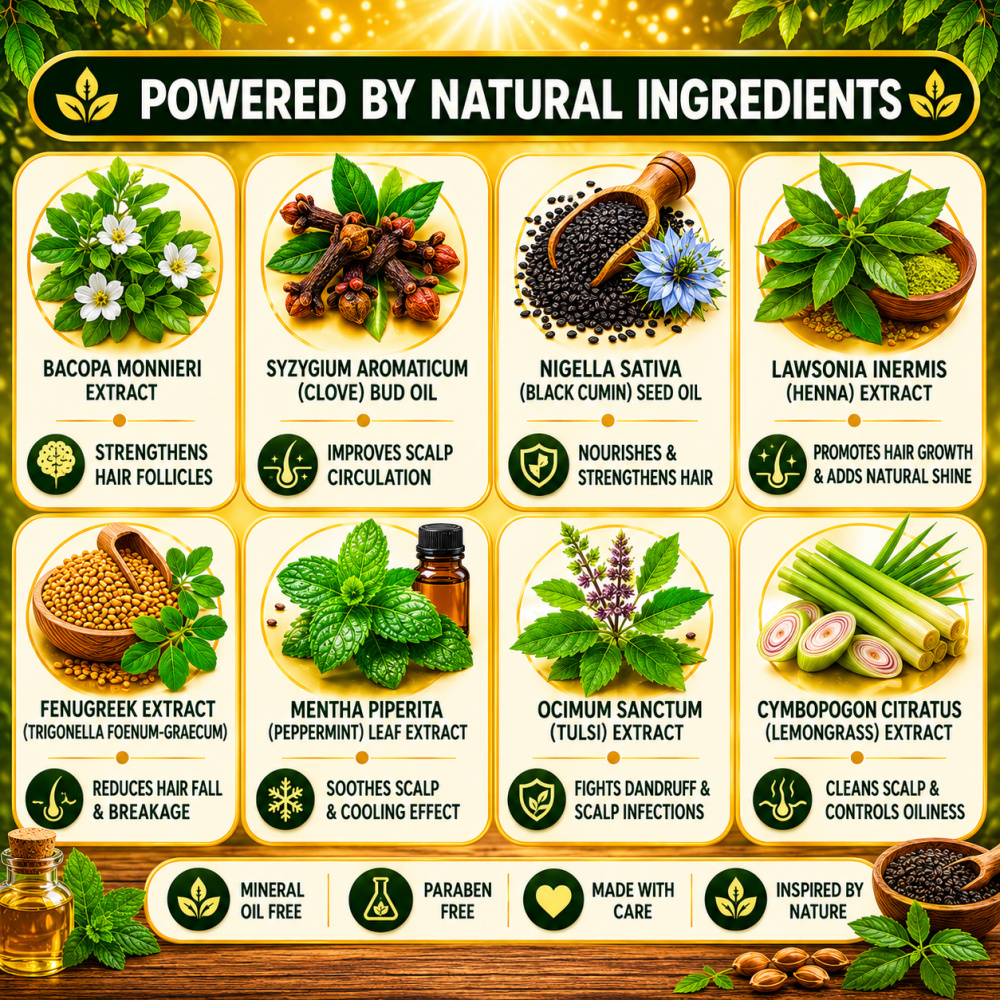 18 Herbs Hair Oil - With Roots (Mineral Oil & LLP Free)
