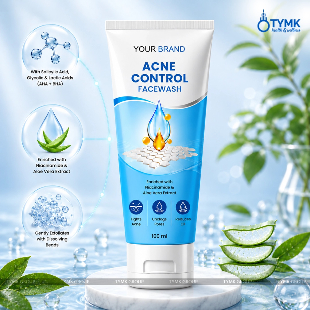 Acne Control Facewash (With Salicylic Acid, Glycolic Acid, Lactic Acid, Niacinamide)