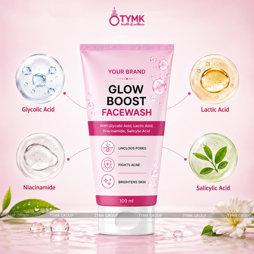 Glow Boost Facewash With Glycolic Acid, Lactic Acid, Niacinamide, Salicylic Acid