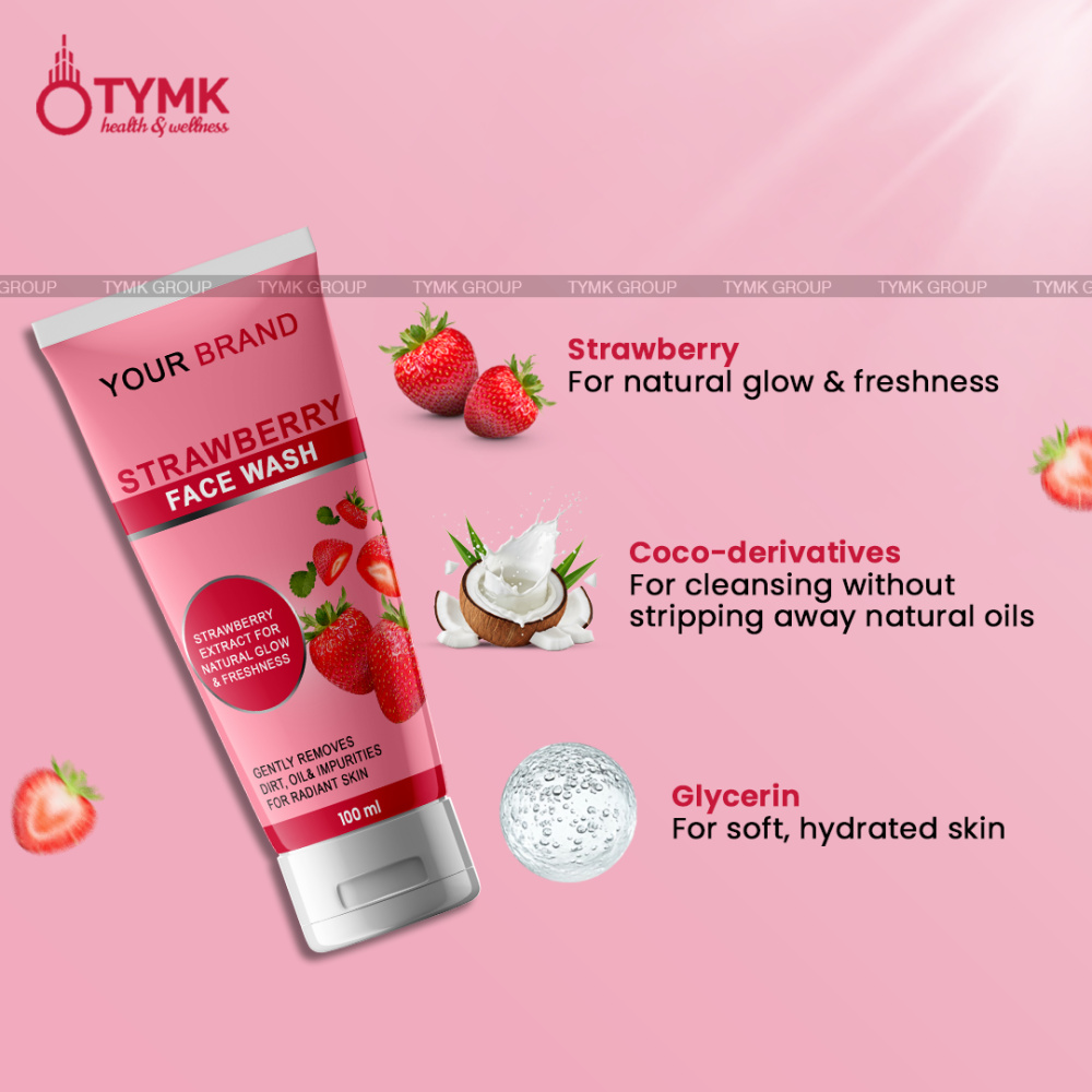 Strawberry Face Wash (With- OUT Beads) (With Sulfate) (◼️AF - Type)