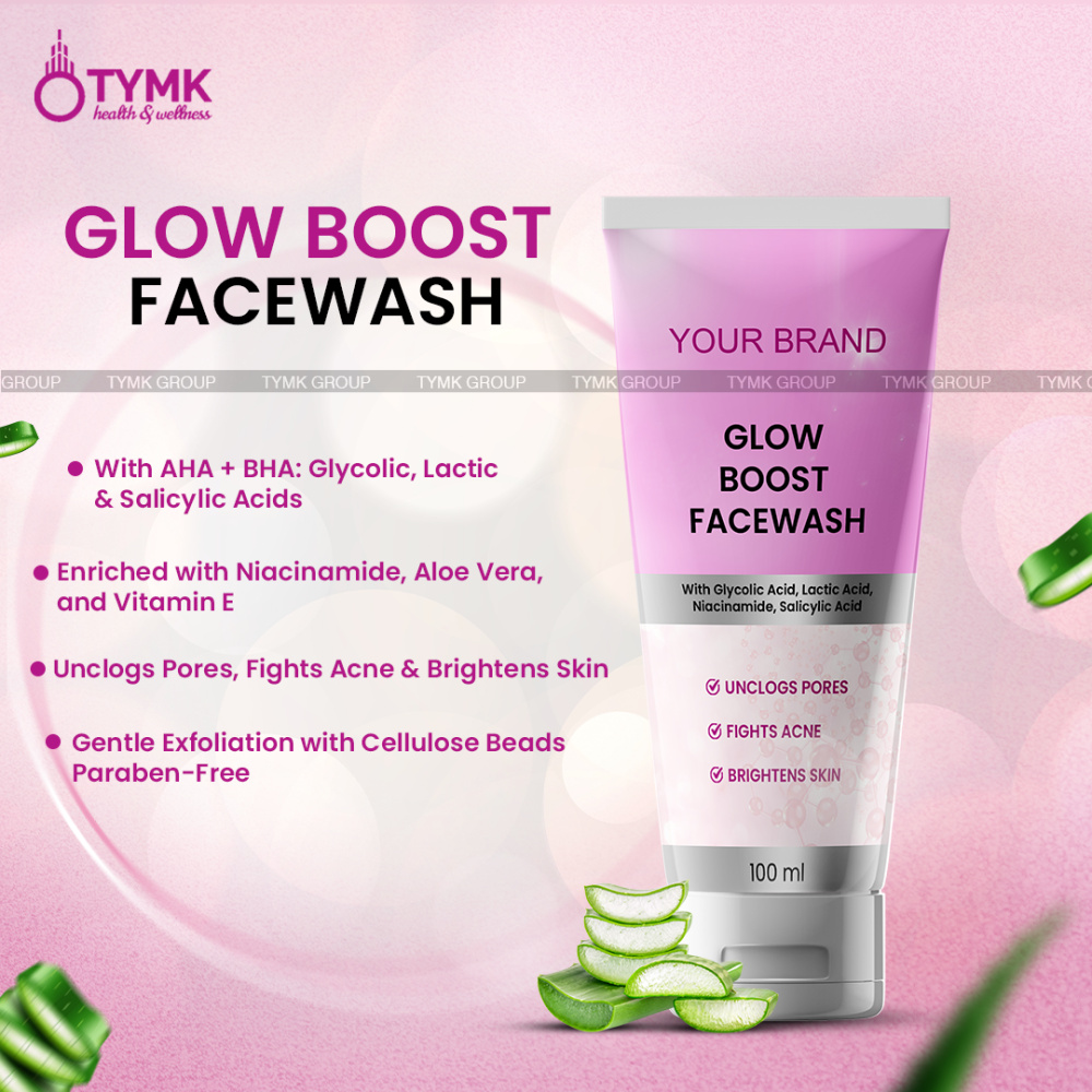 Glow Boost Facewash With Glycolic Acid, Lactic Acid, Niacinamide, Salicylic Acid