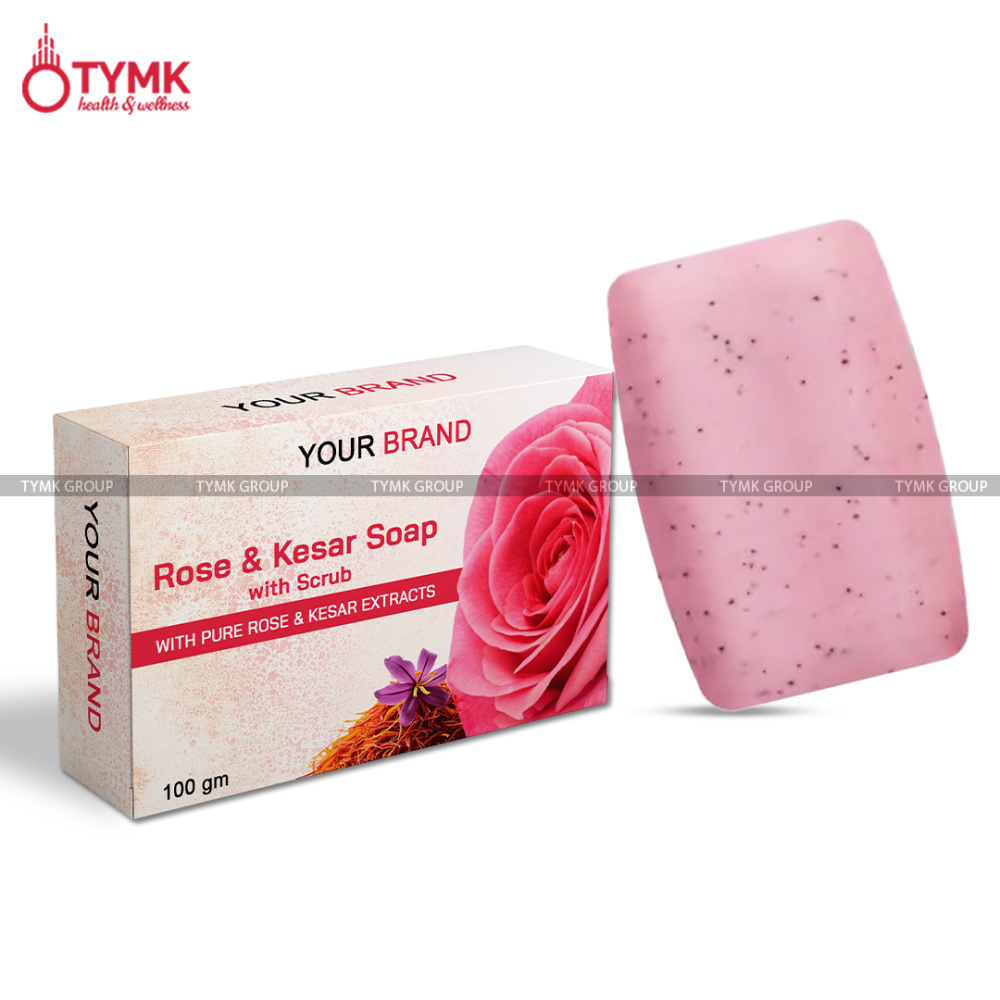 Rose & Kesar Soap (with Walnut Scrub)