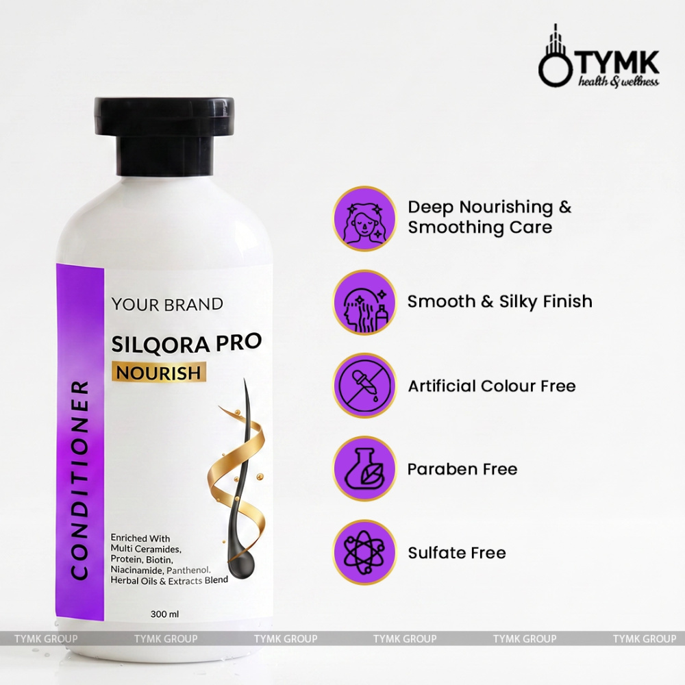 Silqora Pro-Nourish Conditioner - Enriched With Multi Ceramides, Protein, Biotin, Niacinamide, Panthenol, Herbal Oils & Extracts Blend