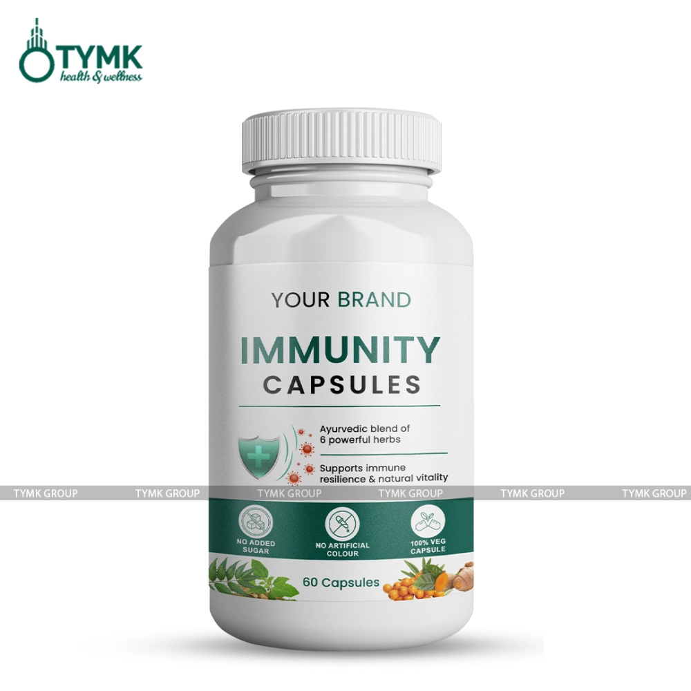 Immunity Capsules with Indian Herbs (Neem, Giloy, Tulsi, Turmeric, Ashwagandha, Sea Buckthorn) - (VEG Capsules)