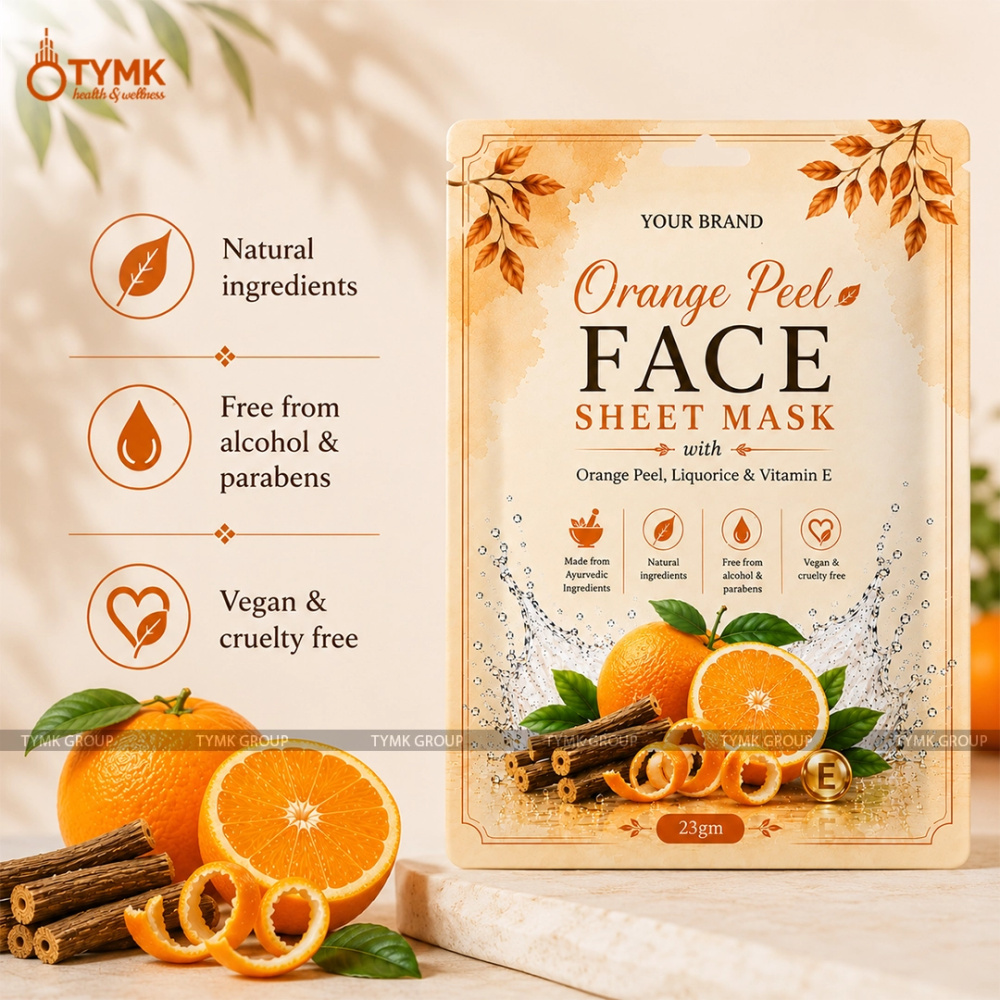 Orange Peel Face Sheet Mask (98% Natural)