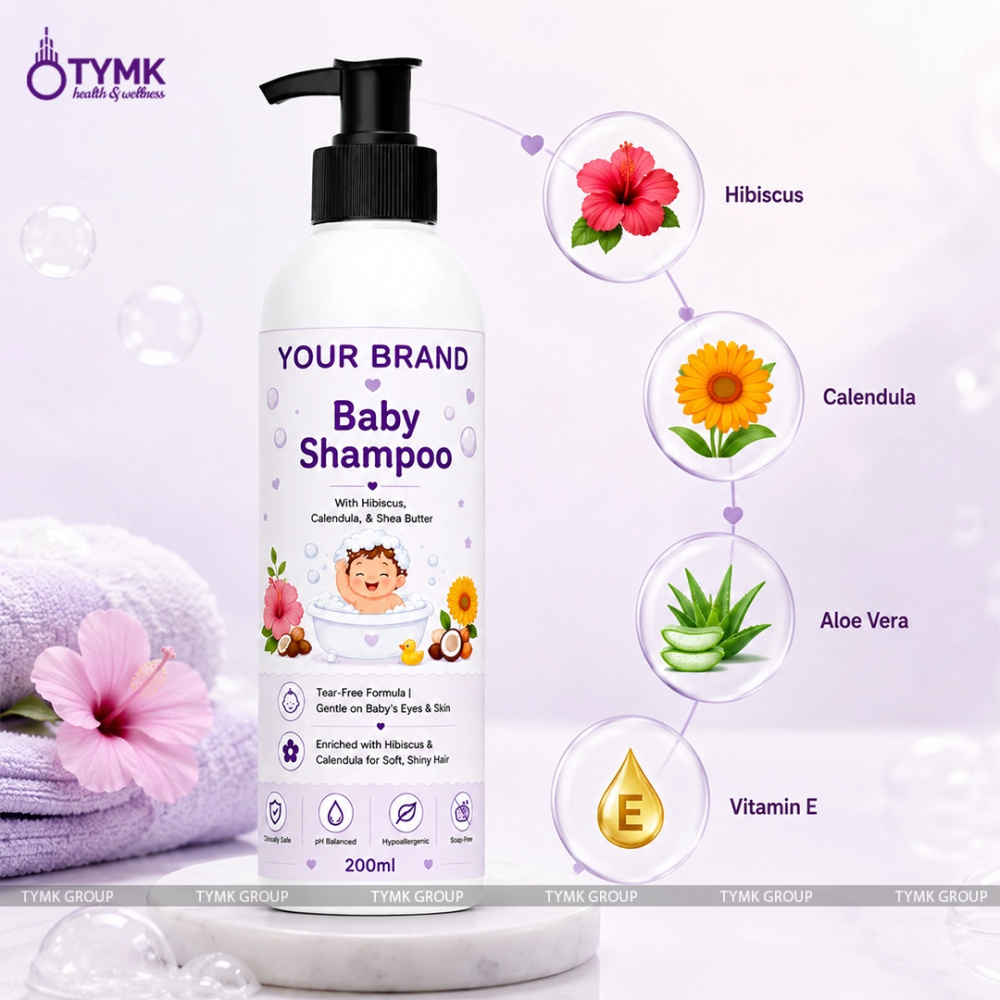 Baby Shampoo (Sulfate Free- With Hibiscus, Calendula, & Shea Butter)