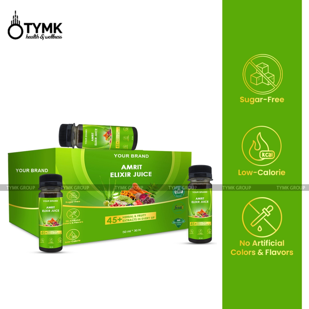 Amrit Elixir Juice Shots (With 45 Botanical Extracts/ Herbal Superfoods / Berries/ Fruits)