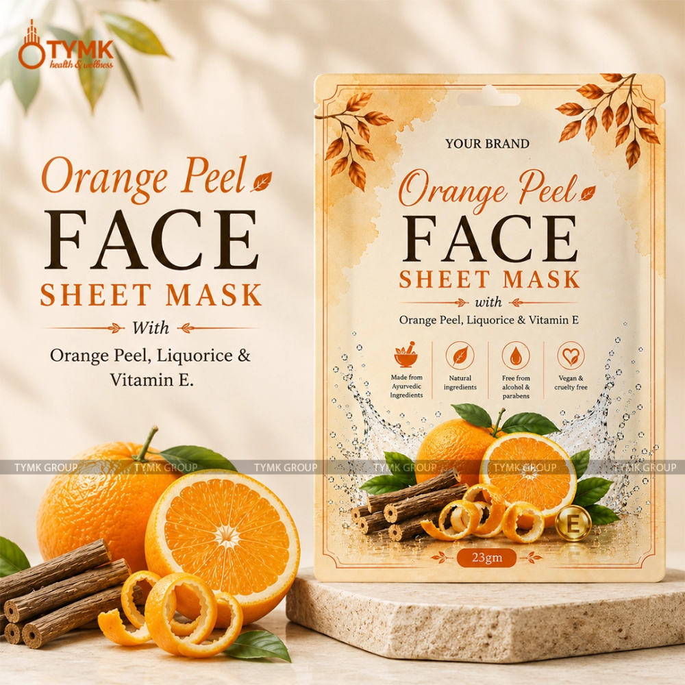 Orange Peel Face Sheet Mask (98% Natural)
