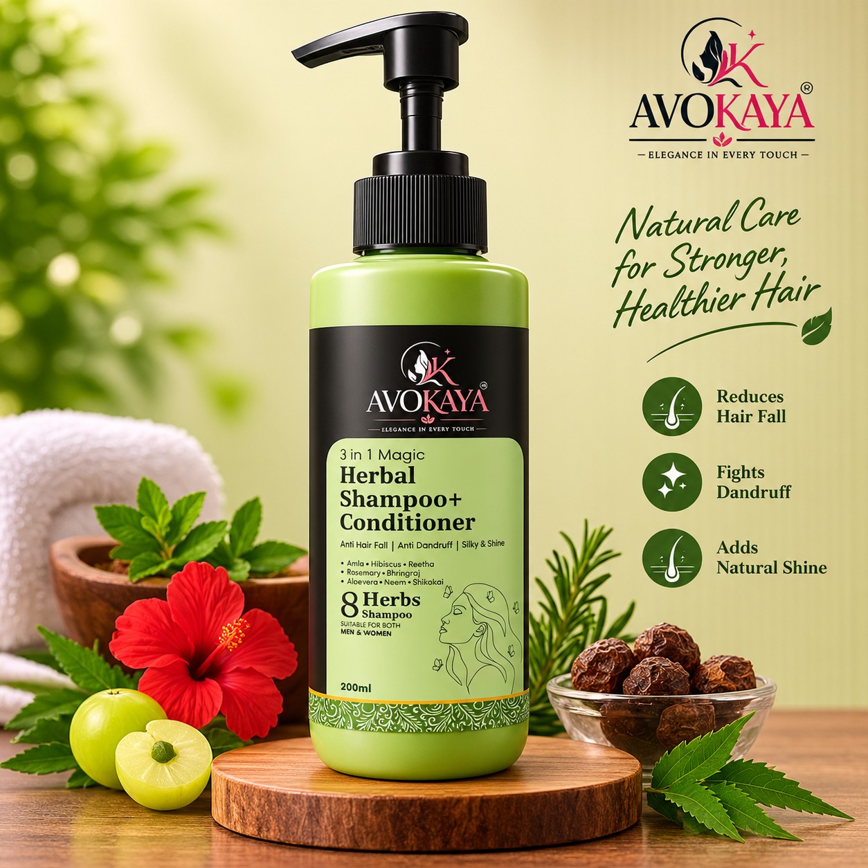 3 in 1 8 herbs Shampoo With Conditioner