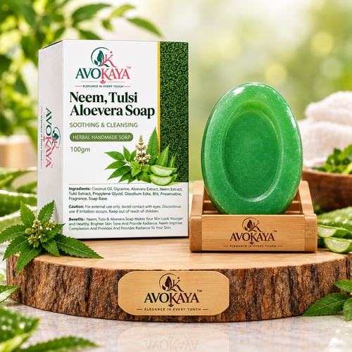 Neem, Tulsi, and Aloe Vera Homemade Soap