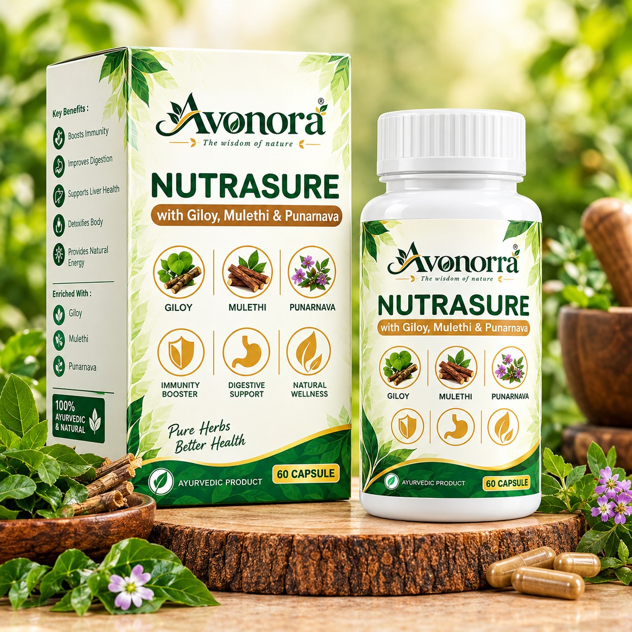 NutraSure With Giloy, Mulethi,Punarnava Capsule