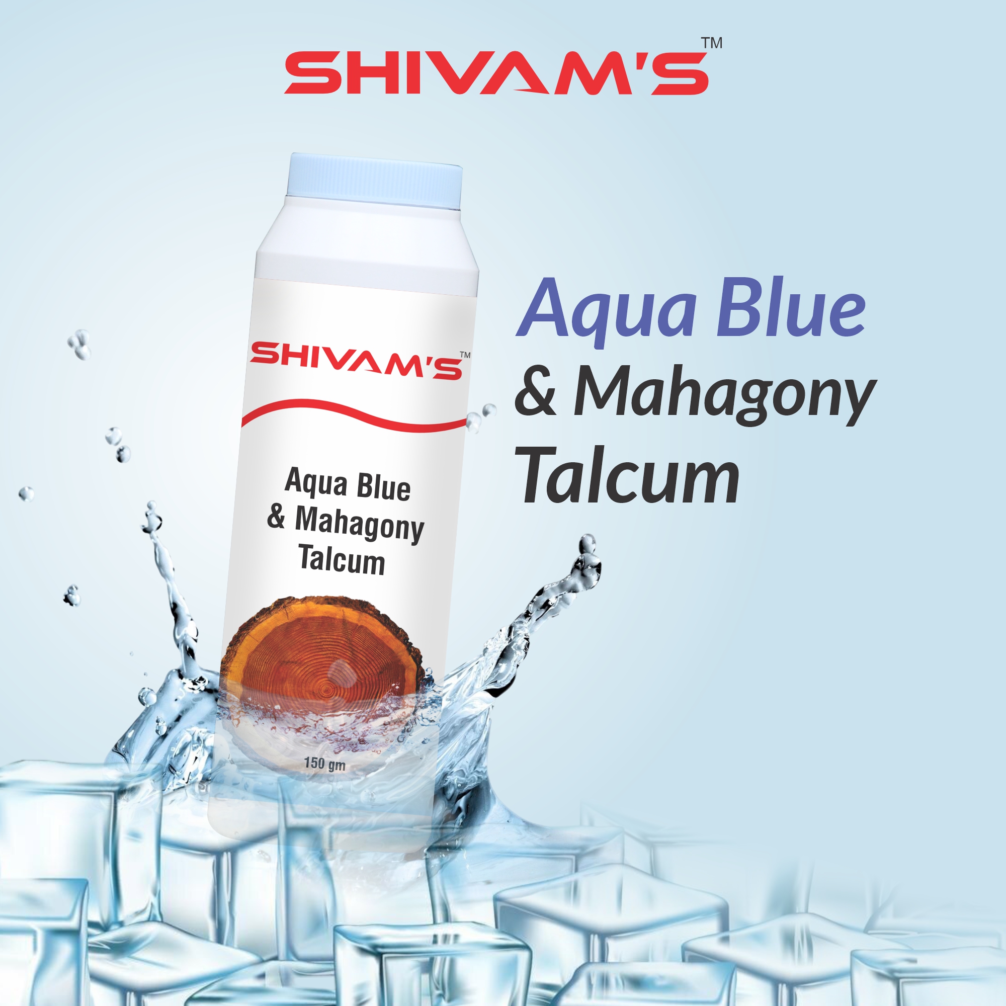 Aqua Blue Mahogany Talcum